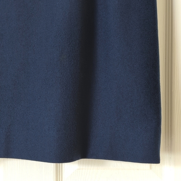 Pendleton 80's Vintage 100% Wool Classic High Waisted A-Line Midi Skirt Navy 14 - Picture 10 of 13